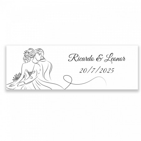 Perfumador compacto color plomo con adhesivo personalizado para de boda