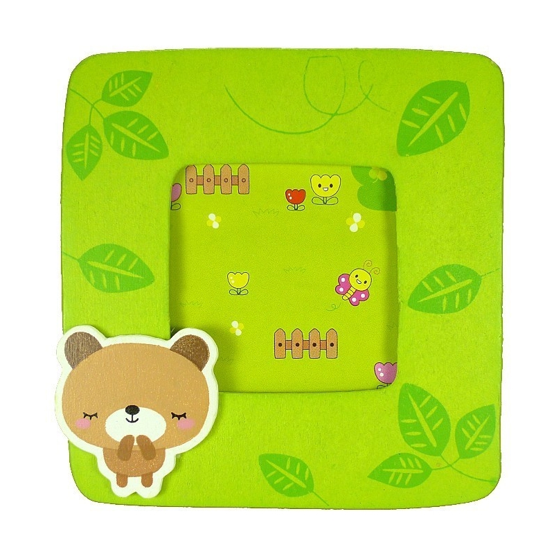Portafotos infantil de madera con osito Un detalle dulce y encantador para niños