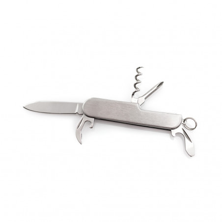 Navaja multiusos de acero personalizada con adhesivo de bautizo