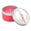 Vela aromática en caja metálica con cuerda de yute y adhesivo personalizable para regalar