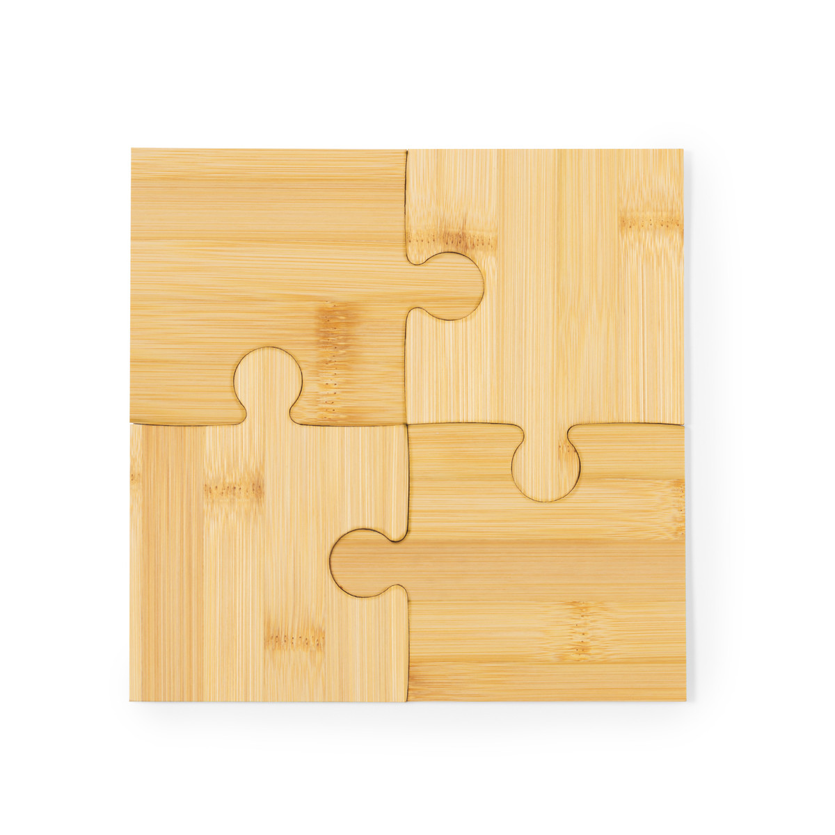 Posavasos de bambú con original diseño puzzle para detalles