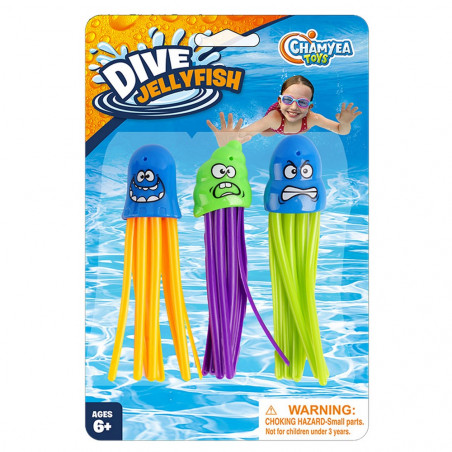 Medusas de juguete 3 unidades lanzador de piscina para buceo juego de verano