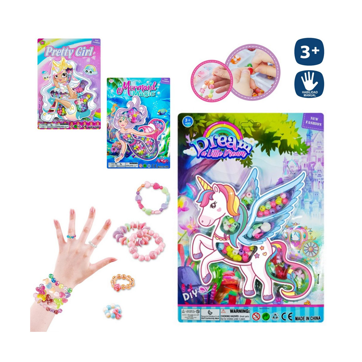 Cuentas para collares y pulseras diy juego infantil