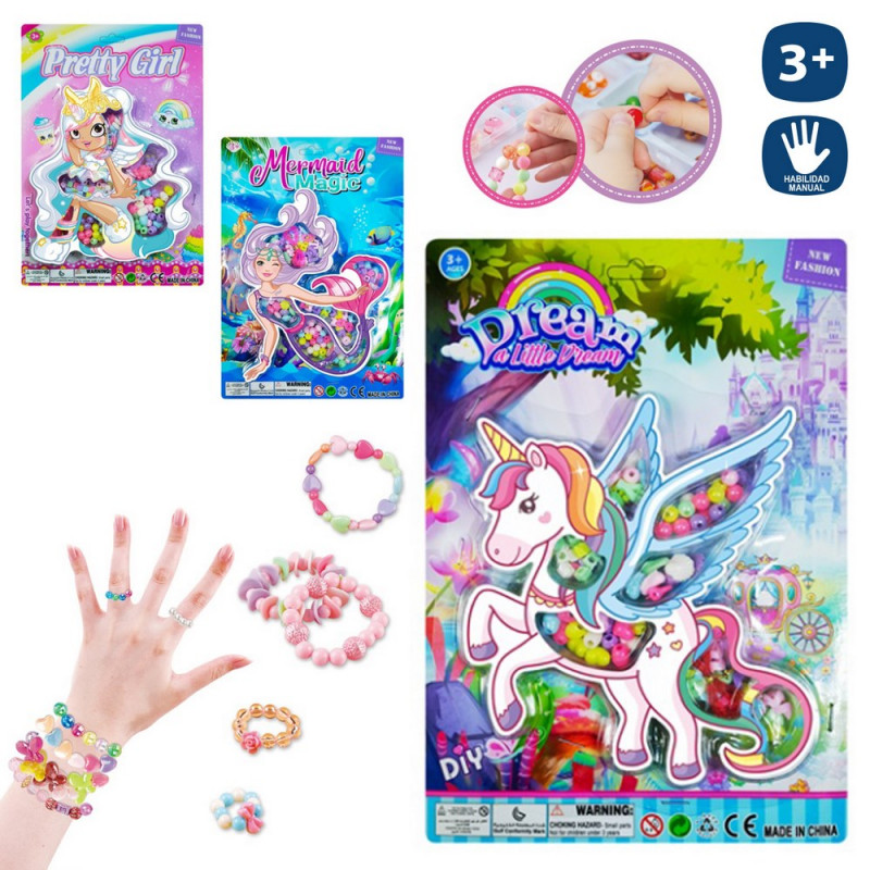 Cuentas para collares y pulseras diy juego infantil