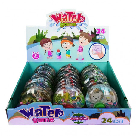 Juego de habilidad con agua diseño redondo y mosquetón