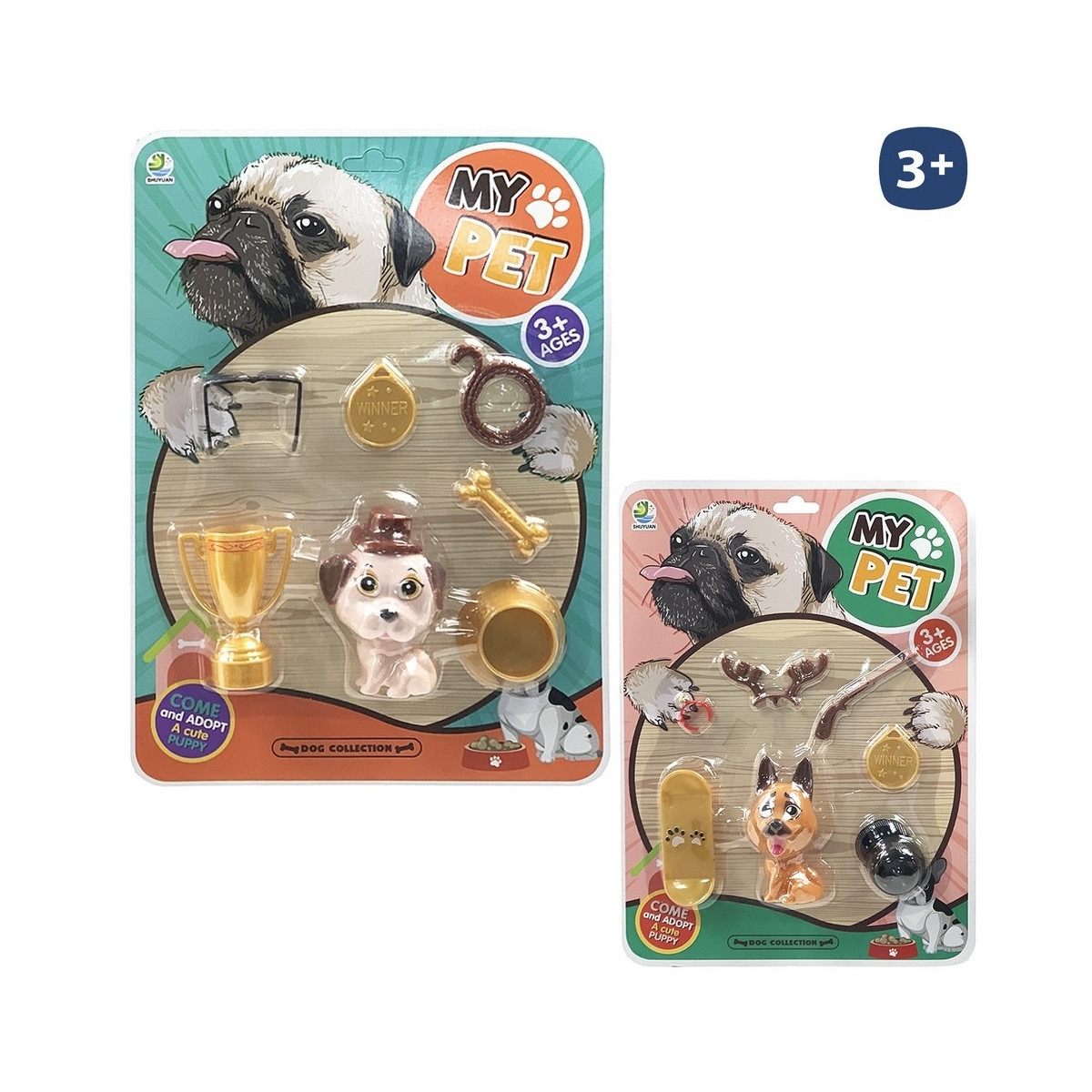Set de mascota de juguete con accesorios 7 piezas