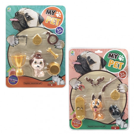 Set de mascota de juguete con accesorios 7 piezas