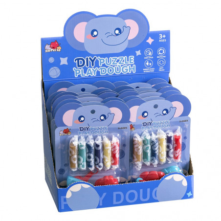 Plastilina de colores 6 bloques con herramientas diseño de elefante