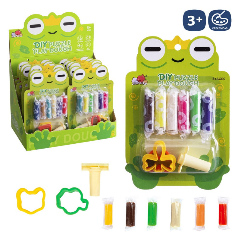 Plastilina de colores 6 bloques con herramientas diseño de rana