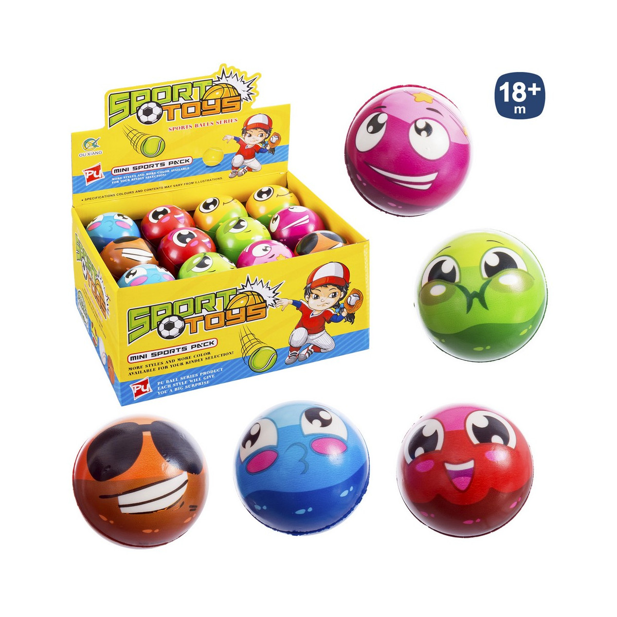 Pelota de foam diseño carita simpática m emoticonos