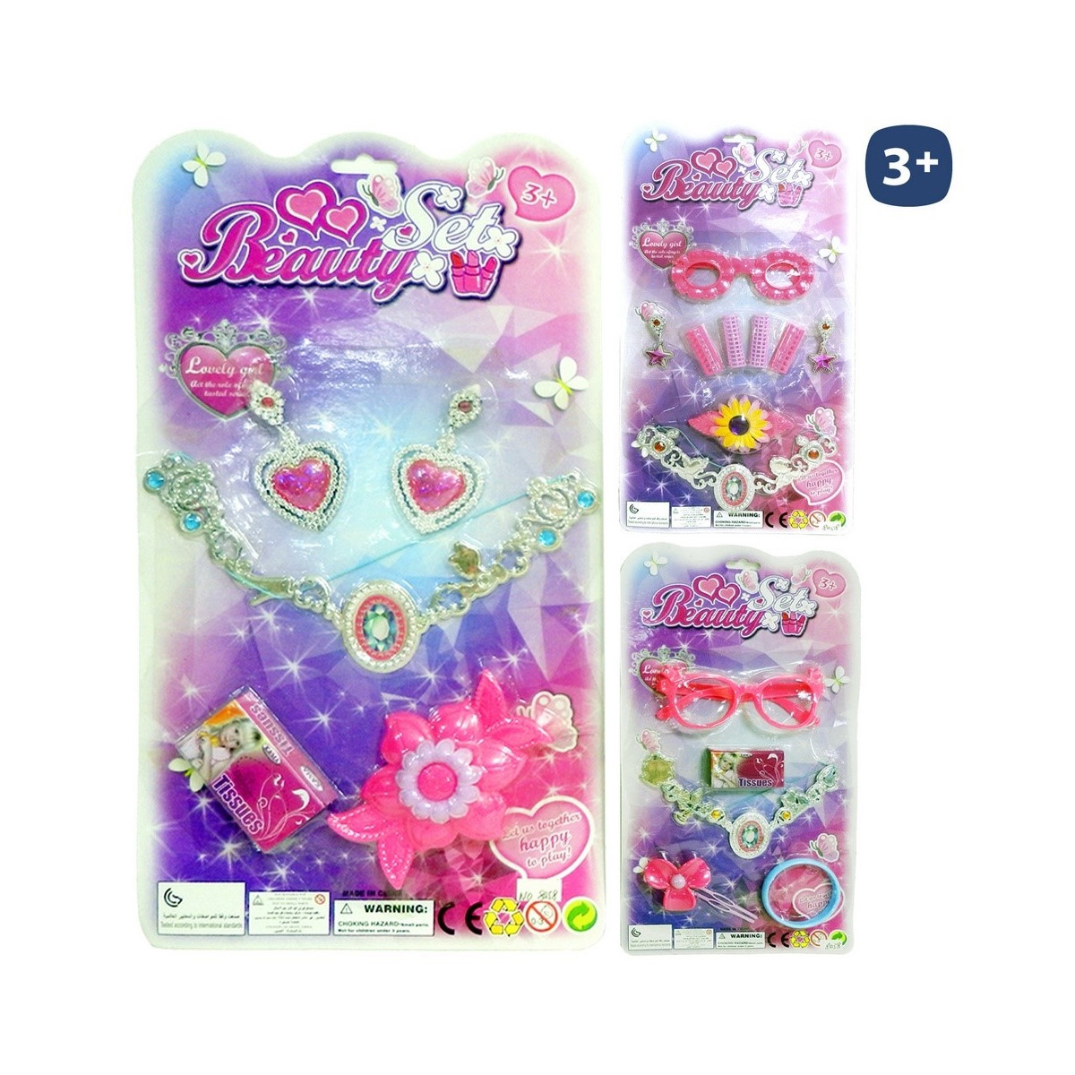 Set de belleza con collar metalizado y accesorios