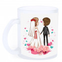 Taza glaseada sublimada con fotografía y dedicatoria personalizada