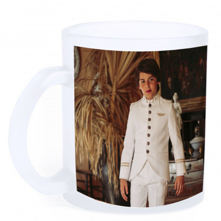 Taza glaseada sublimada con fotografía y dedicatoria personalizada