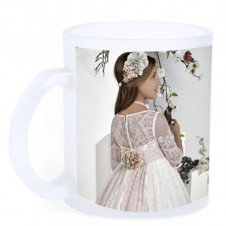 Taza glaseada sublimada con fotografía y dedicatoria personalizada