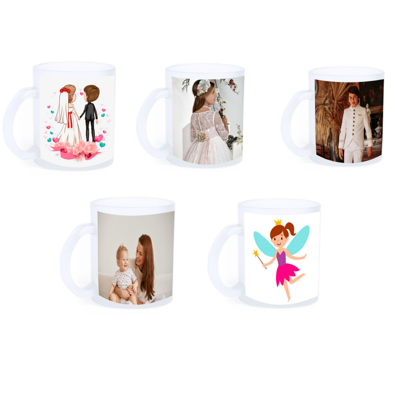 Taza glaseada sublimada con fotografía y dedicatoria personalizada