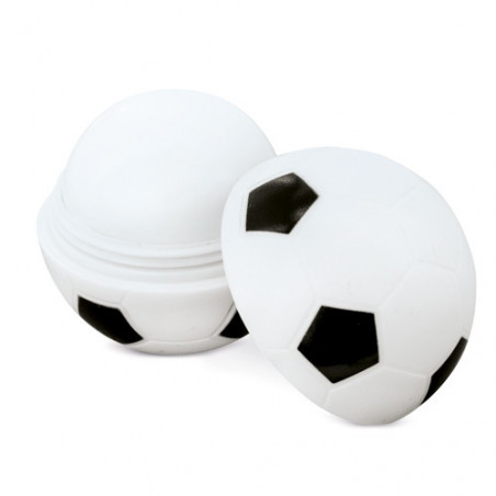 Bálsamo labial diseño fútbol con sobre verde y adhesivo de comunión