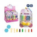 Plastilina de colores diseño unicornio en bolsa fucsia con adhesivo personalizable para detalles