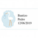 Tarjeta colgante con adhesivo de bautizo celeste para decoración