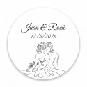 Llavero elegante en caja de presentación personalizada para detalle de boda