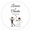 Pendientes forma de fresa en sobre rojo personalizado con adhesivo de bodas divertido