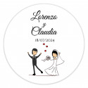 Cinta métrica de 200 cm personalizada con adhesivo de boda