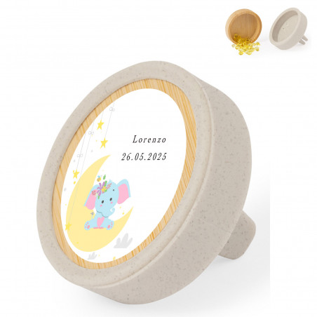 Ambientador para coche con aroma de limón personalizado con adhesivo de bautizo