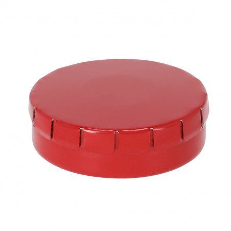 Caramelos de menta sin azúcar en lata roja personalizada con adhesivo de cumpleaños