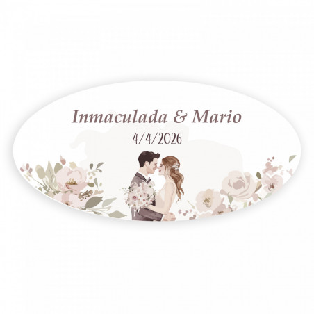 Caramelos de menta sin azúcar en caja metálica blanca personalizada para bodas