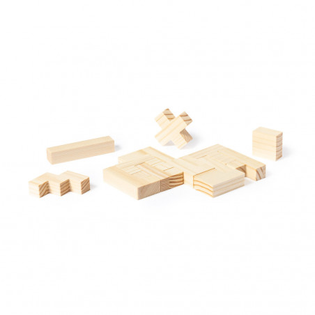 Tetris de madera presentado en caja personalizada con adhesivo de cumpleaños
