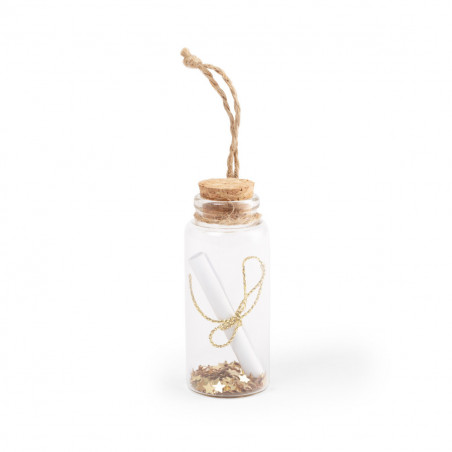 Bote de los deseos con adhesivo floral transparente para detalles originales eventos