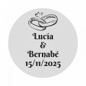 Linterna led de aluminio con adhesivo alianzas personalizable para detalles de boda