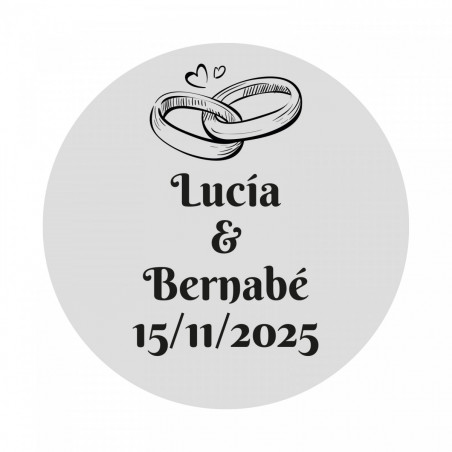 Linterna led de aluminio con adhesivo alianzas personalizable para detalles de boda