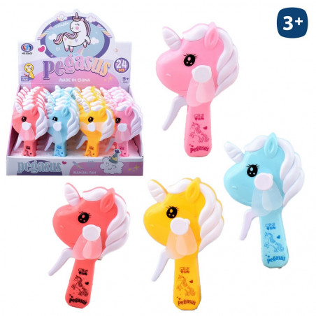 Ventilador manual diseño de unicornio para detalles