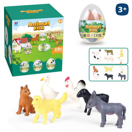 Huevo sorpresa de animales de granja para detalles infantiles