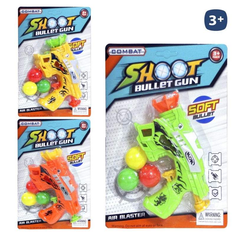 Pistola lanzabolas colores vibrantes para jugar