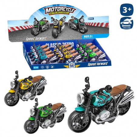 Motocicletas estilo retro de juguete movimiento fricción para regalar