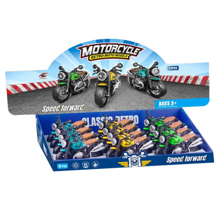 Motocicletas estilo retro de juguete movimiento fricción para regalar