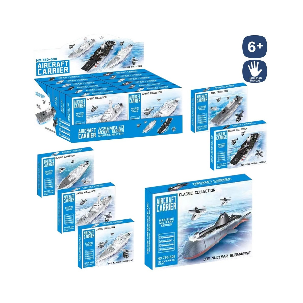 Maqueta de construcción barcos y submarinos para detalles juegos