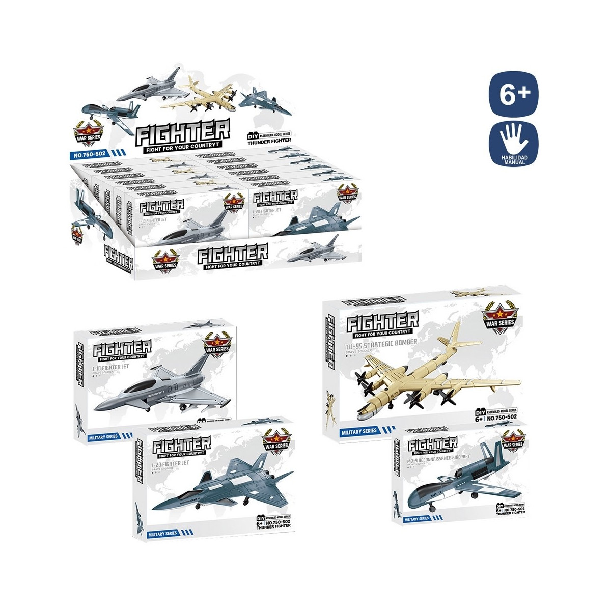 Maqueta de construcción diseño aviones de combate