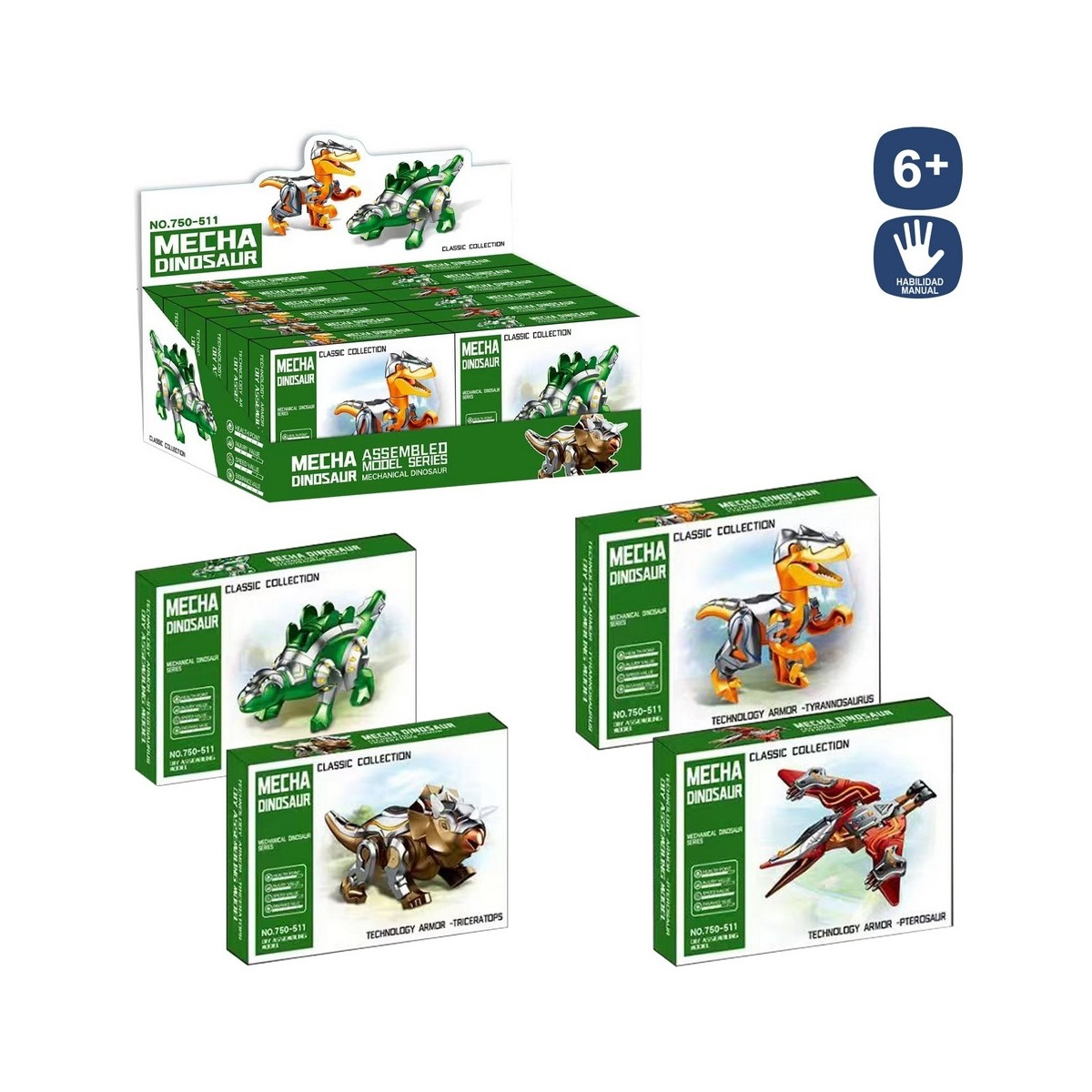 Maqueta de construcción diseño dinosaurios