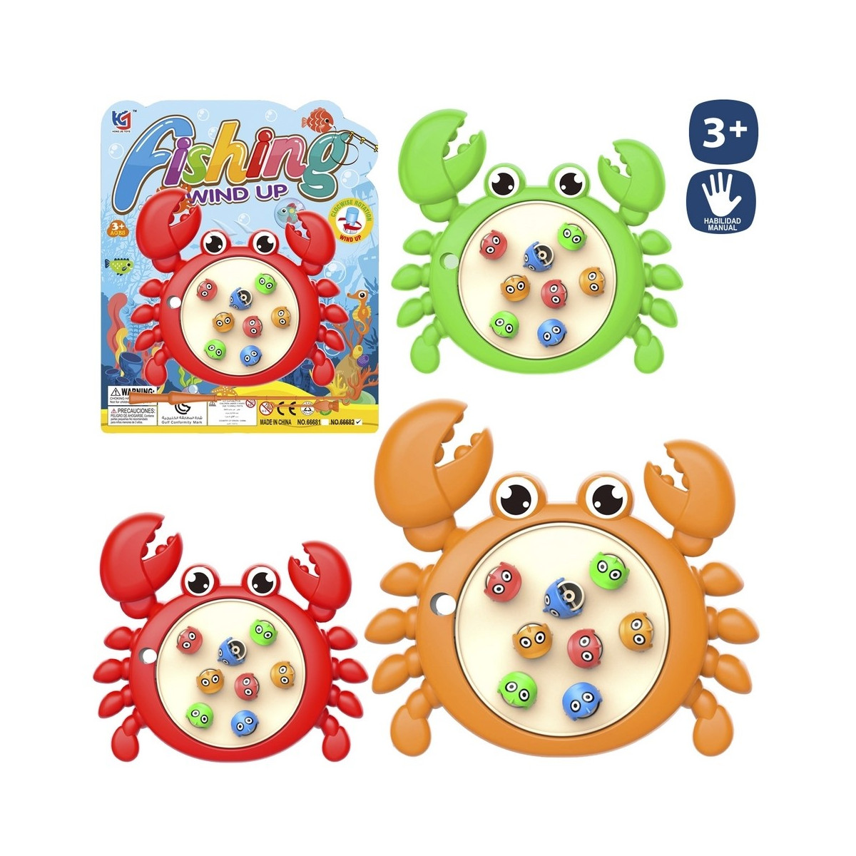 Juego pesca con caña diseño de cangrejo para detalles infantiles