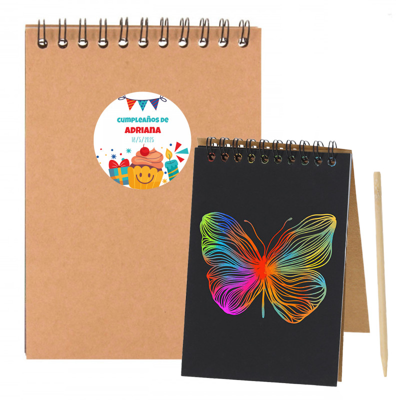 Regalos Infantiles Cumpleaños Libreta mágica con adhesivo personalizable