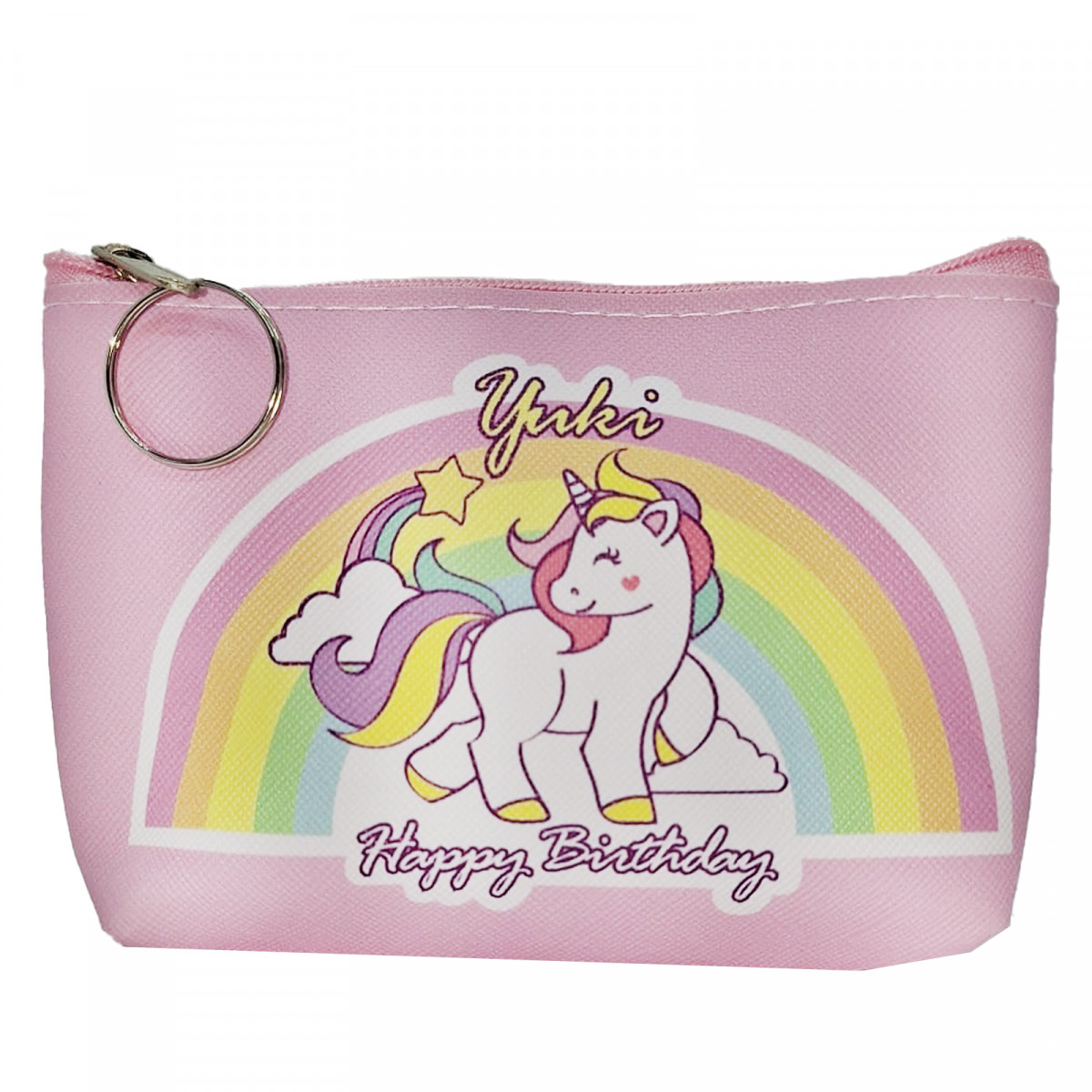 Monedero rosa de unicornio para cumpleaños