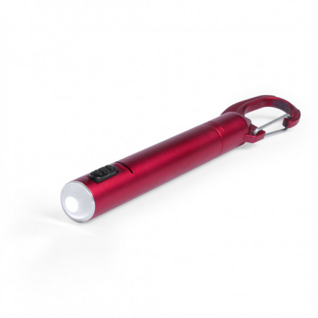 Linterna bolígrafo rojo led con adhesivo alianzas para detalles de boda