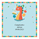 Ventilador manual con diseño de dinosaurio en bolsa personalizada para cumpleaños