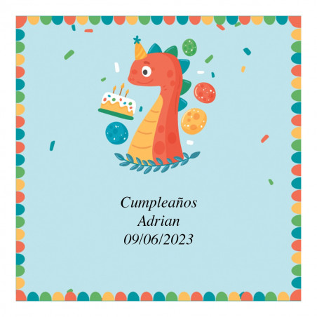 Ventilador manual con diseño de dinosaurio en bolsa personalizada para cumpleaños