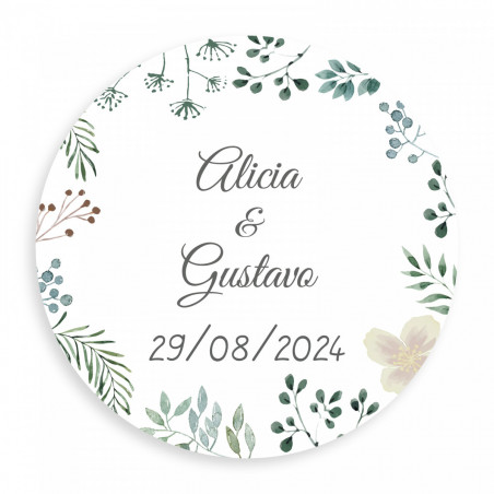 Caramelos sin azúcar en caja metálica personalizada y monedero verde para detalles de invitados
