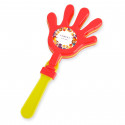 Palmeador rojo y amarillo personalizado con adhesivo de superhéroes para detalle infantil