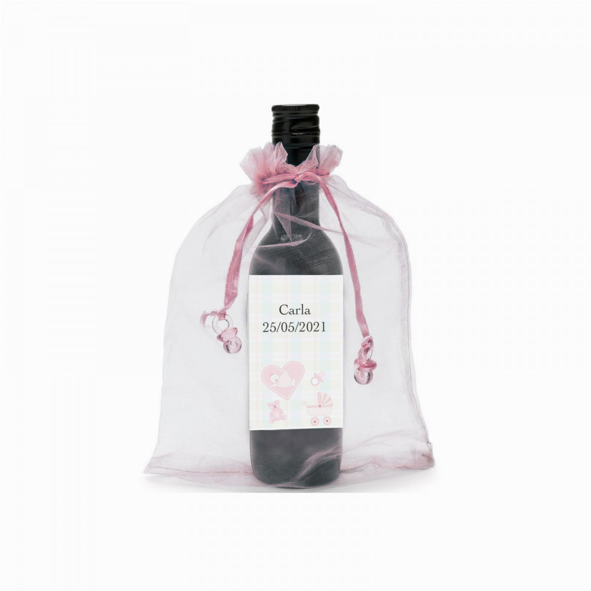 Vino para recuerdos de bautizo personalizado