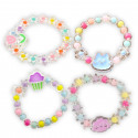 Pulseras infantiles elásticas con cuentas de colores, diseño divertido y alegre